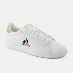Fashion Le Coq Sportif Chaussures COURTSET_2 Homme Opticalwhite/tan