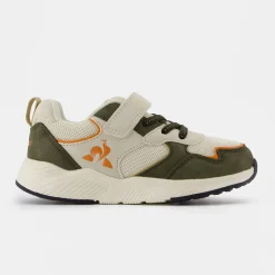 Fashion Le Coq Sportif CHAUSSURES ENFANTChaussures à scratch vert kaki RUNNER enfant Opticalwhite/green