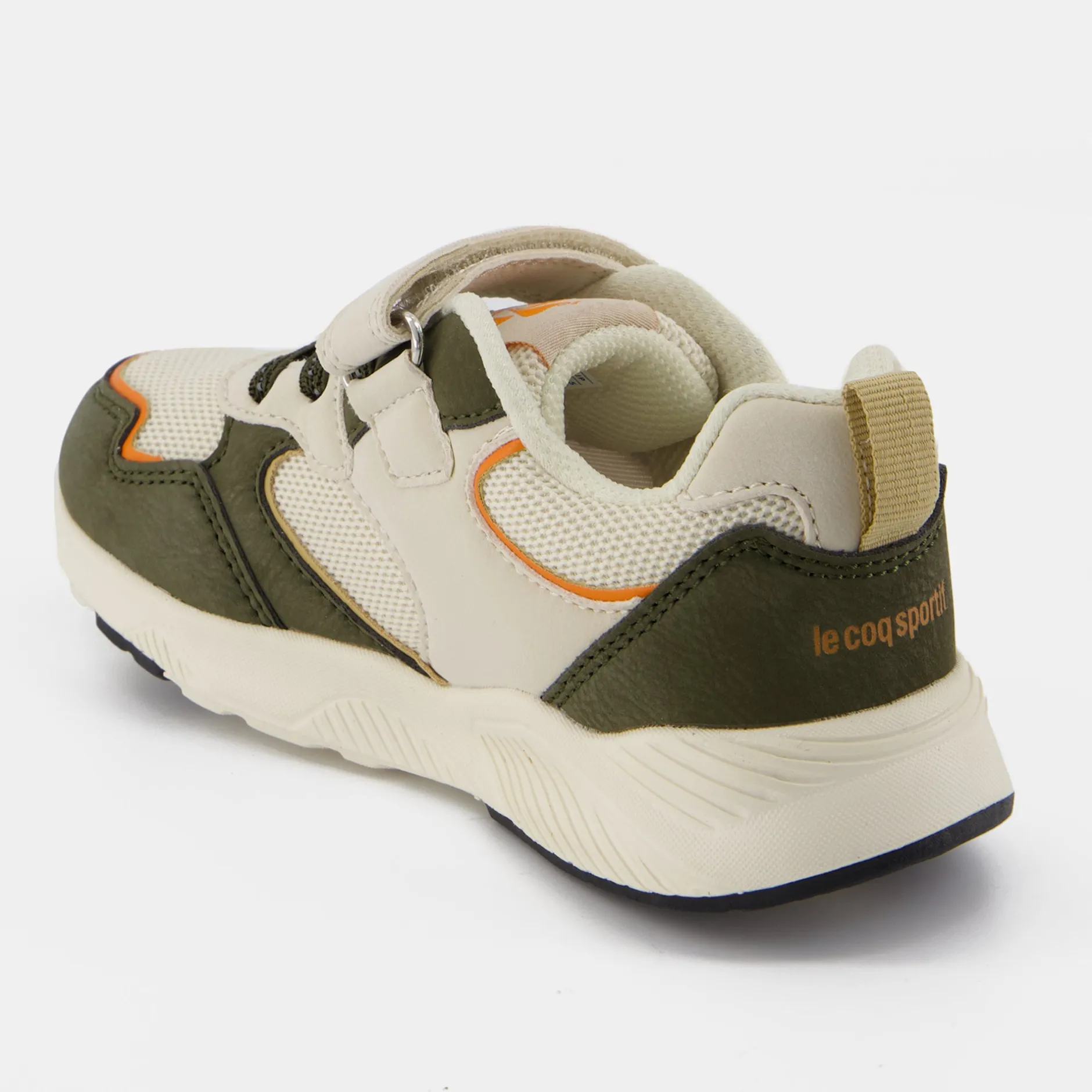 Fashion Le Coq Sportif CHAUSSURES ENFANTChaussures à scratch vert kaki RUNNER enfant Opticalwhite/green
