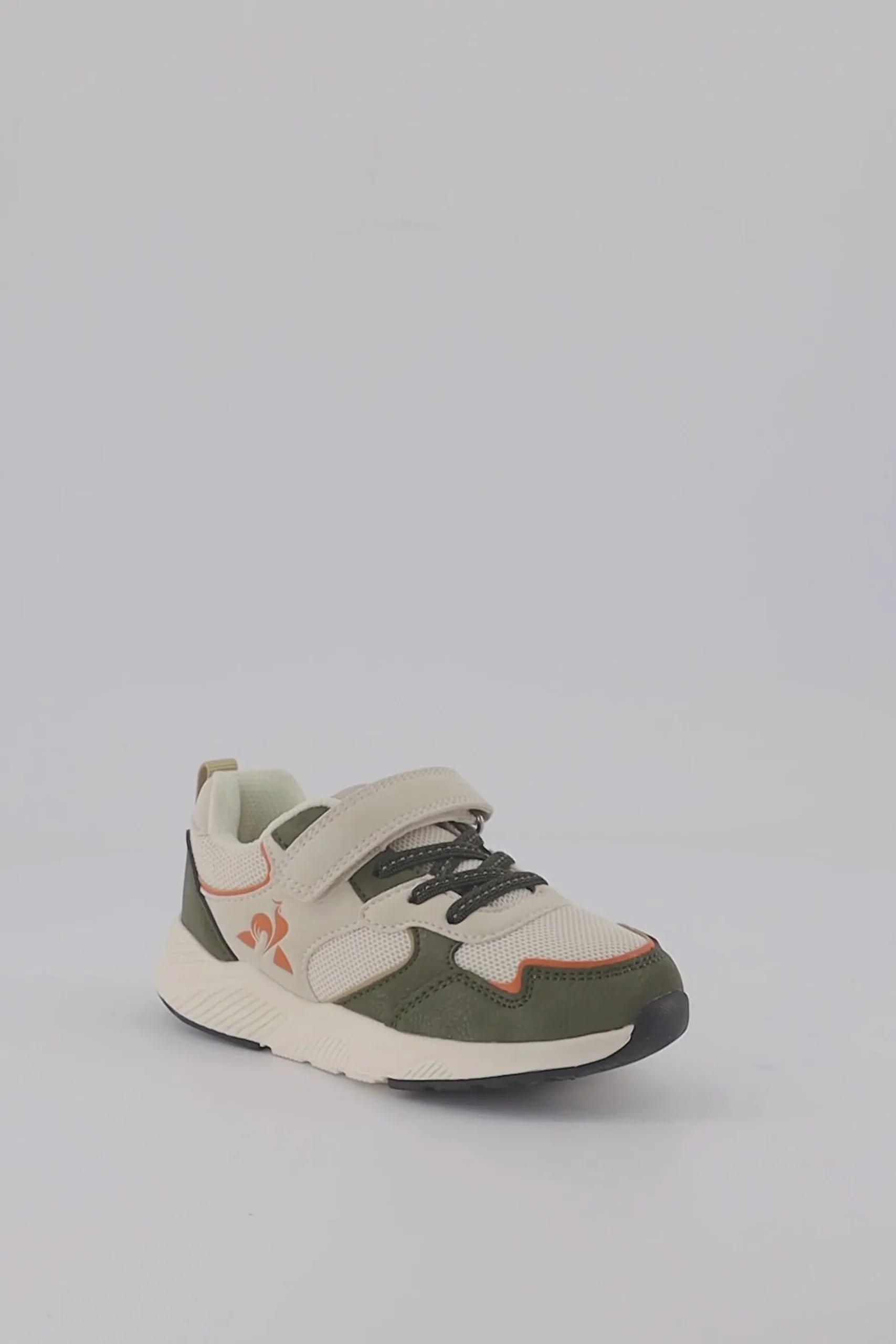 Fashion Le Coq Sportif CHAUSSURES ENFANTChaussures à scratch vert kaki RUNNER enfant Opticalwhite/green