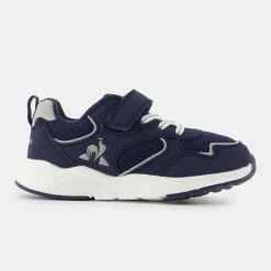 Clearance Le Coq Sportif CHAUSSURES ENFANTChaussures bleues à scratch RUNNER enfant Moonlitocean/silver