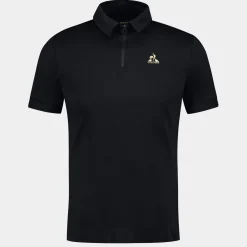 Online Le Coq Sportif Coq d'orPolo col zippé Homme en interlock 240g coton Black