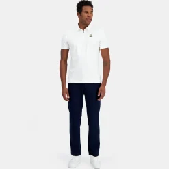 Best Sale Le Coq Sportif Coq d'orPolo col zippé Homme en interlock 240g coton Marshmallow