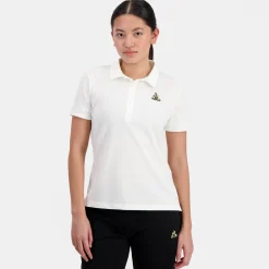 Clearance Le Coq Sportif Coq d'OrPolo Femme en interlock 240g coton Marshmallow