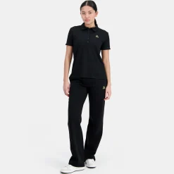 Discount Le Coq Sportif Coq d'OrPolo Femme en interlock 240g coton Black