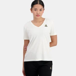 Discount Le Coq Sportif Coq d'OrT-shirt Femme Marshmallow