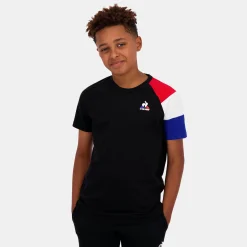 Best Sale Le Coq Sportif EssentielsT-shirt Enfant Black/n.o.w/b.electro/r.elect