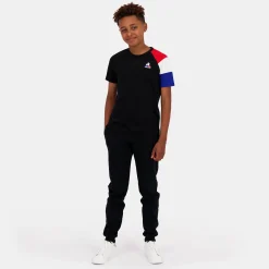 Best Sale Le Coq Sportif EssentielsT-shirt Enfant Black/n.o.w/b.electro/r.elect