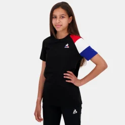 Best Sale Le Coq Sportif EssentielsT-shirt Enfant Black/n.o.w/b.electro/r.elect