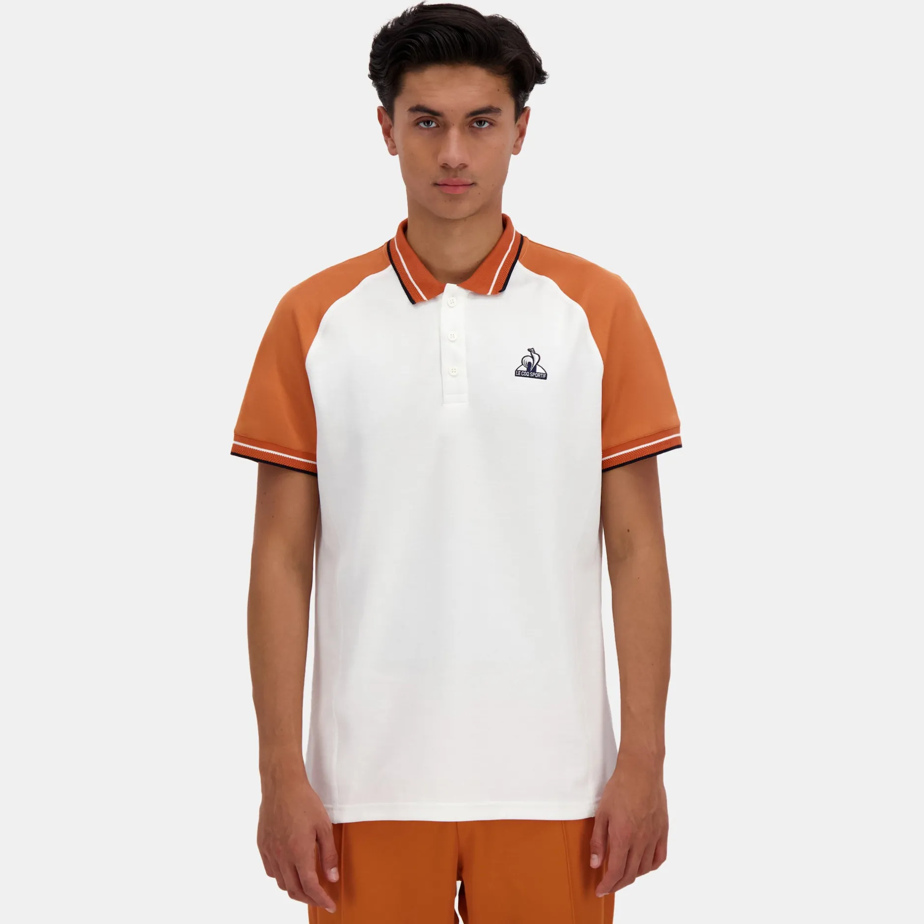 Hot Le Coq Sportif HéritagePolo Homme Marshmallow/apricotorange