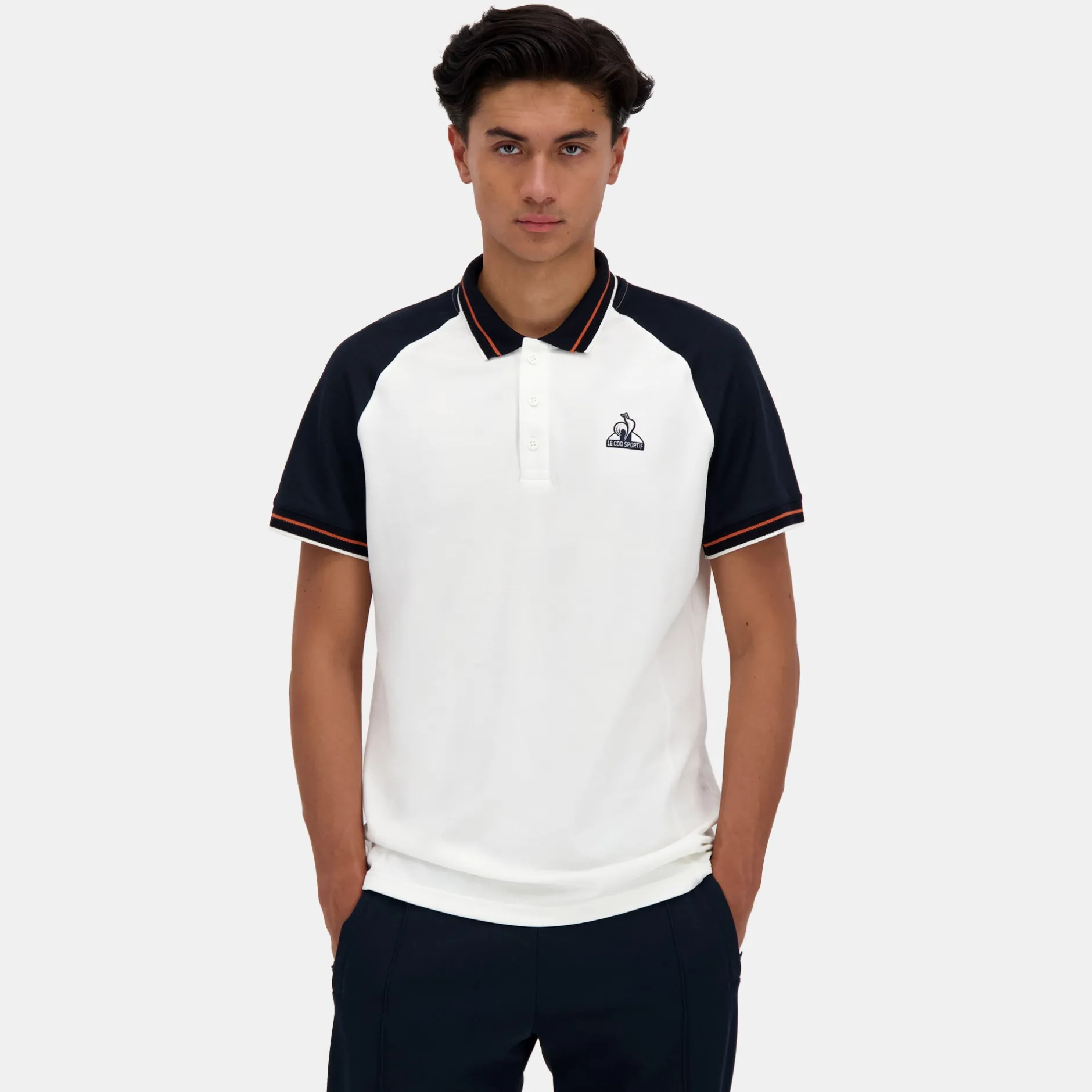 Fashion Le Coq Sportif HéritagePolo Homme Marshmallow/skycaptain