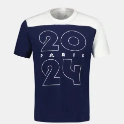Hot Le Coq Sportif Paris 2024 | T-shirt Homme Bleunuit/marshmallow