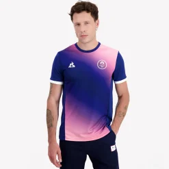 Best Sale Le Coq Sportif Paris 2024 | T-shirt Homme Bluedepths/pinkcarnation