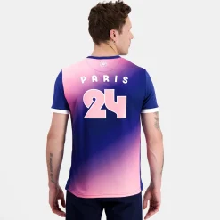 Best Sale Le Coq Sportif Paris 2024 | T-shirt Homme Bluedepths/pinkcarnation