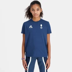 Clearance Le Coq Sportif Équipe de France Olympique | Paris 2024T-shirt Équipe de France Enfant Insigniablue
