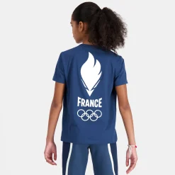 Clearance Le Coq Sportif Équipe de France Olympique | Paris 2024T-shirt Équipe de France Enfant Insigniablue