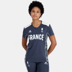 New Le Coq Sportif Équipe de France Olympique | Paris 2024T-shirt Équipe de France Femme Insigniablue