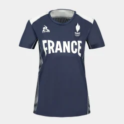 New Le Coq Sportif Équipe de France Olympique | Paris 2024T-shirt Équipe de France Femme Insigniablue