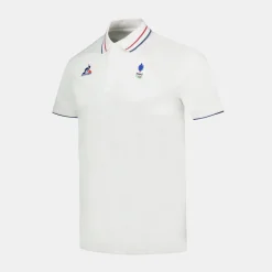 Fashion Le Coq Sportif Équipe de France Olympique | Paris 2024Polo de Podium Équipe de France Homme Marshmallow