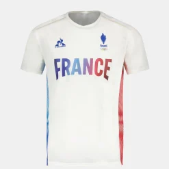 Discount Le Coq Sportif Équipe de France Olympique | Paris 2024Maillot training officiel Équipe de France Homme Marshmallow