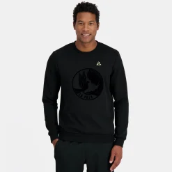 Online Le Coq Sportif Sweat col rond motif «La Paix» Homme Black
