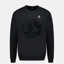 Online Le Coq Sportif Sweat col rond motif «La Paix» Homme Black