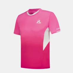 Best Le Coq Sportif Tennis PerformanceT-shirt Homme Aurorapink