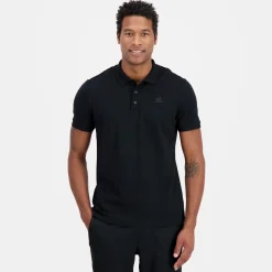 Discount Le Coq Sportif Ton sur tonPolo Homme en jersey piqué coton Black