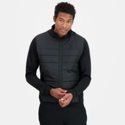 Best Sale Le Coq Sportif Ton sur tonSweat zippé à capuche hybride déperlant Homme Black