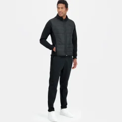 Best Sale Le Coq Sportif Ton sur tonSweat zippé à capuche hybride déperlant Homme Black