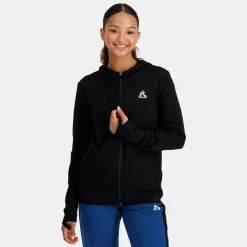 Outlet Le Coq Sportif Training PerformanceSweat zippé à capuche Femme Black