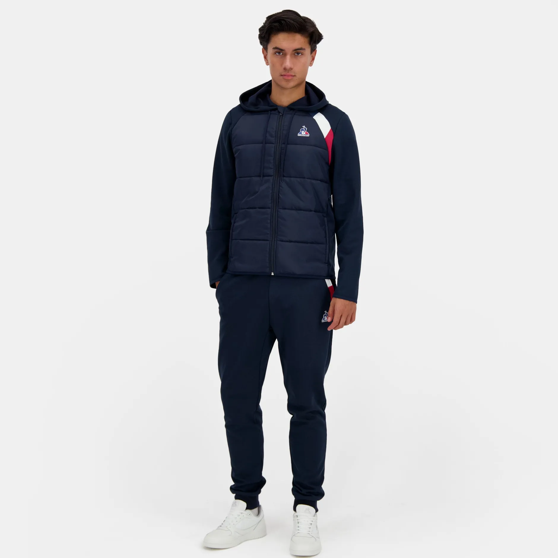 Sale Le Coq Sportif TricoloreSweat zippé à capuche Homme