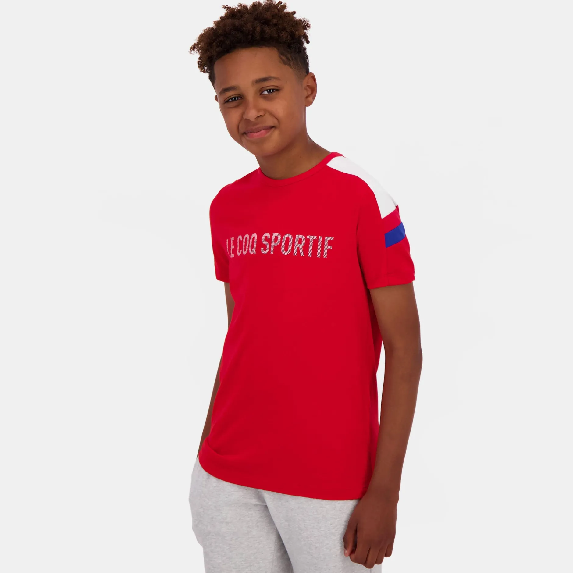 Fashion Le Coq Sportif TricoloreT-shirt Enfant Purrouge