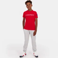 Fashion Le Coq Sportif TricoloreT-shirt Enfant Purrouge