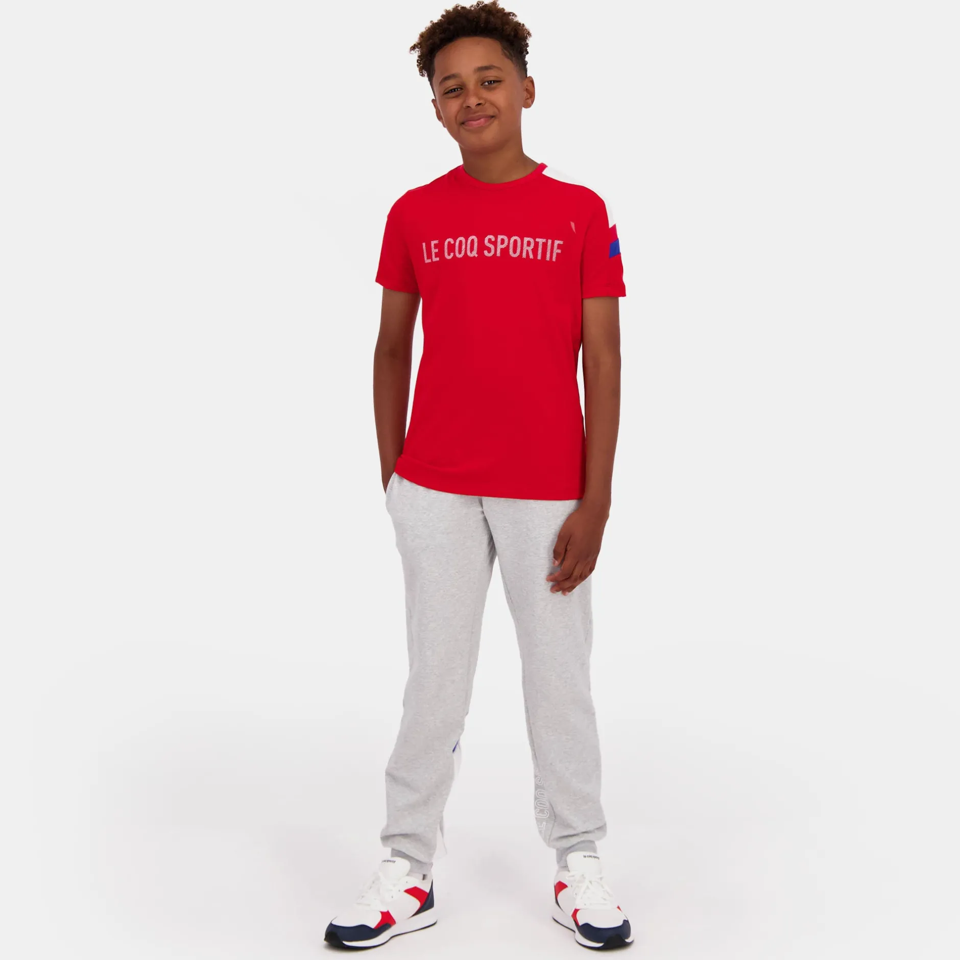 Fashion Le Coq Sportif TricoloreT-shirt Enfant Purrouge