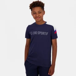 Sale Le Coq Sportif TricoloreT-shirt Enfant Bluelight