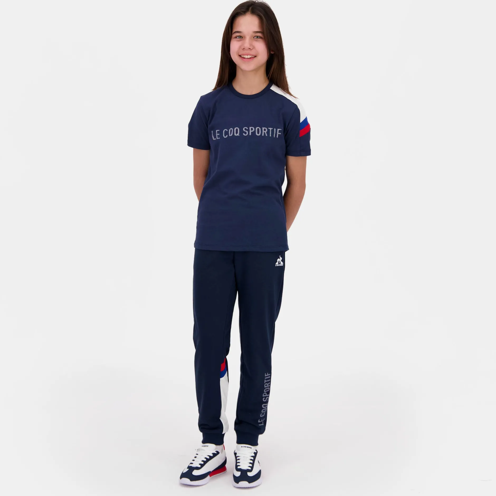 Sale Le Coq Sportif TricoloreT-shirt Enfant Bluelight