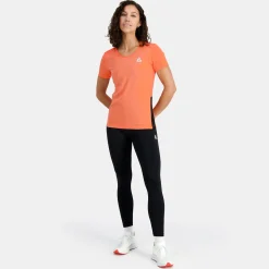 Fashion Le Coq Sportif T-shirt Femme Orangeperf/black