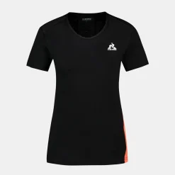 Online Le Coq Sportif T-shirt Femme Black/orangeperf