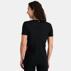 Online Le Coq Sportif T-shirt Femme Black/orangeperf