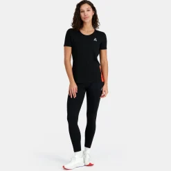 Online Le Coq Sportif T-shirt Femme Black/orangeperf