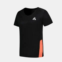 Online Le Coq Sportif T-shirt Femme Black/orangeperf